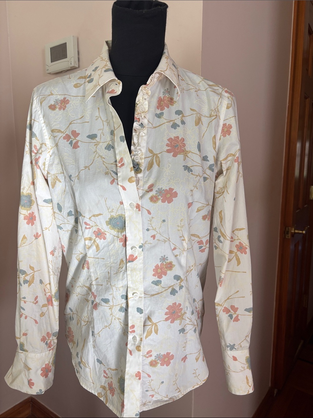 Vintage ORVIS women’s cotton floral button down shirt top size 8